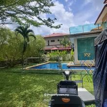 3 sty balinese design semid corner with long car porch, swimming pool