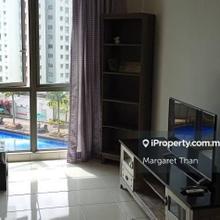 Fully furnished unit with pool view