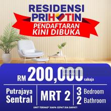 3 Bedroom 2 Bathroom Rm200k Only! 2min to MRT & Hospital. Limited Unit