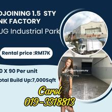 1.5 Storey Link Factory Adjoinning unit For Rent 