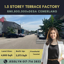 Desa Cemerlang, 1.5 Storey Terrace Factory For Sale