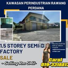 Kawasan  Perindustrian Rawang Perdana 1.5 storey Semi-D Factory 