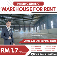 Pasir Gudang Build Up 61,300 sqft Warehouse for Rent