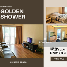 Lower rm17k Below Bank Value 5% Freehold Golden Shower Klebang