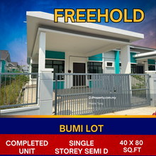 Freehold Brand New Single Storey Semi D Bumi nr Cheng Rembia Melaka