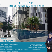 Midas Apartment, Taman Perling, 2 bedroooms, Fully Furnished
