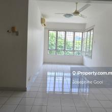 One room apartment with kitchen cabinet and air-conditioner.