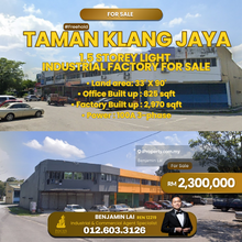 Taman Klang Jaya 1.5 Storey Light Industrial Factory For Sale