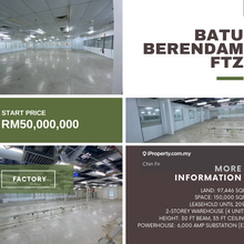 Very Big 150,000 sq.ft Factory Batu Berendam Industrial ftz Melaka