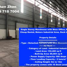 Single Storey Warehouse with Mezz Office, Kempas, Cheap Rental