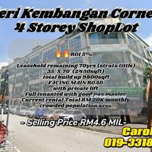 Corner 4 Storey Shop Seri kembangan Taman Serdang Perdana  For Sale