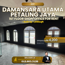 Damansara Utama Petaling Jaya 1st Floor Shop/ Office For Rent 