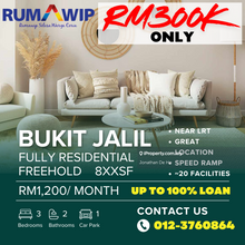 Freehold Fully Residential Title Near Lrt Rumawip 3 Room 100%Loan