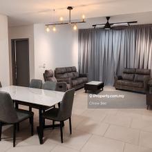 High Floor Fully Furnished & Renovated 1306 sf with 2 Car Park 