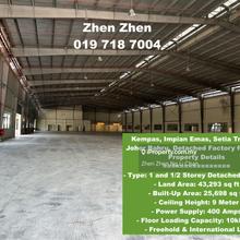 Kempas, Impian Emas, Detached Factory for Sale, Strategic Location