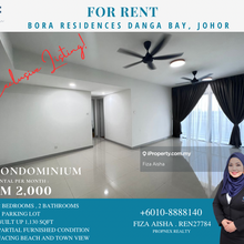 2 Bedrooms Facing Beach & JB Town, Bora Residences Danga Bay. 