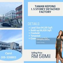 Kepong 1.5 Storey Detached Factory For  Sales