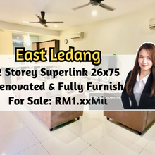East Ledang, 2 Storey Superlink 26x75, Renovated, Fully Furnished