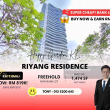 Earn Rm181k! Bank Lelong Riyang Residence Happy Garden Kuchai Lama KL