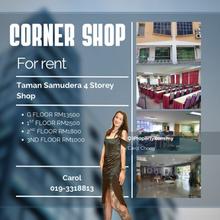 Corner Taman Samudera Batu Caves 4 Storey Shop For Rent