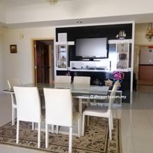 Seri bayan condo , medium floor seaview 4r3b partly furnished for sale