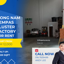 Kempas Johor Bahru Cluster Factory for Rent