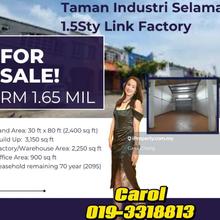 Seksyen 10 Bandar Baru Bangi 1.5 Storey Link Factory 