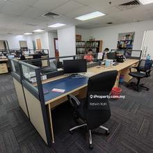 Fully furnished office with room partition and work stations