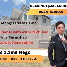 Big Land Conner Lot with Fully Furnish Double Storey House Desa Tebrau