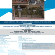 Auction Solok Bukit Jambul 5 !! Below Market Price!!