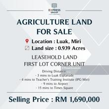 First Corner Lot Agriculture Land at Luak, Miri