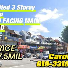 Face Main Road  Taman Tun Dr Ismail 3 Storey  Shop For Sales