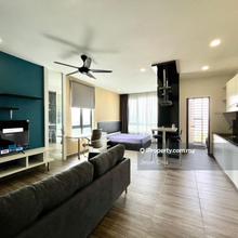 Corner fully furnish with big smart tv