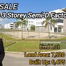 3 Storey Semi-D End Lot Factory I-Parc Tanjung Pelepas Ge