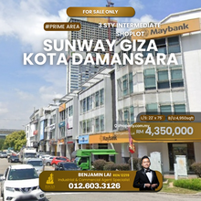 Roi 4.3% Sunway Giza 3sty Shoplot for Sale, Kota Damansara