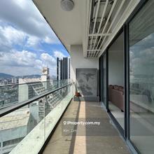 High floor with big balcony can over see the hill as well & brand new