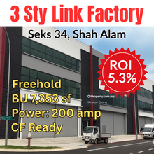 Bu7353sf 3sty super link factory freehold cf ready seks 34 shah alam