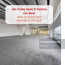 Ulu Tiram, Semi D Factory, Bua 10,525 Sqf