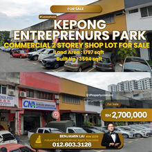 Kepong Entreprenurs Park Commercial 2 Storey Shop Lot For Sale