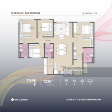 Developer unit for Sale ( Price can Nego) Type F 1230sf