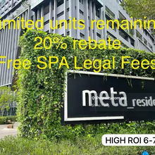 ROI 6-7%, Meta Residence, 20% Rebates, Limited Units
