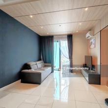 High floor, partially furnished with nice city view & greenery view!