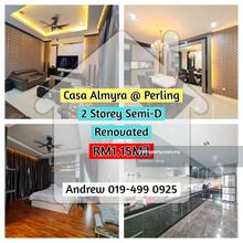 Casa Almyra Jalan Seri Amira Perling 2 Storey Semi D House Renovated