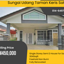 Freehold Single Storey Semi D House Taman Keris Satria Sungai Udang
