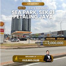 Roi 5% - 3sty Shoplot Sea Park Pj for Sale
