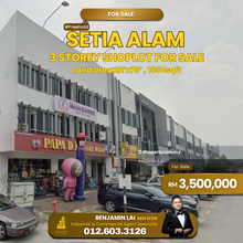 Setia Alam 3 Storey Shoplot For Sale
