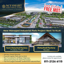77x187 Semi-Detached Factory , Nct Smart Industrial Park, Sepang 