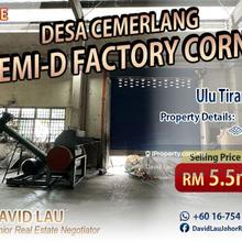 Desa Cemerlang Industrial Zone Semi-D Factory Corner Lot