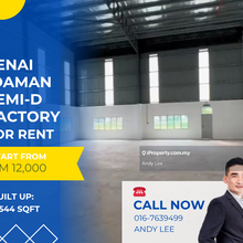 Senai Idaman Kulai Semi-D Factory for Rent