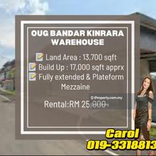 Warehouse  Fully Extended Bandar Kinrara Warehouse